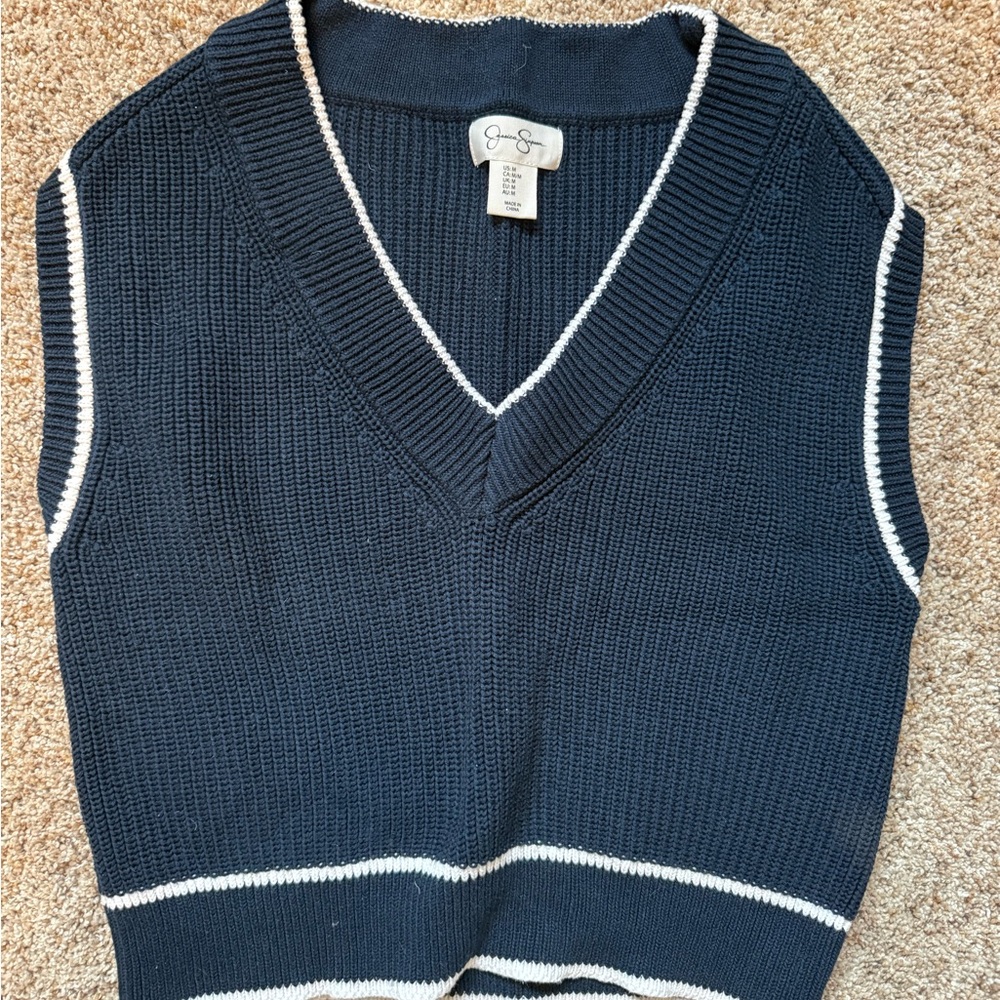 Jessica Simpson Navy V-Neck Sweater Vest